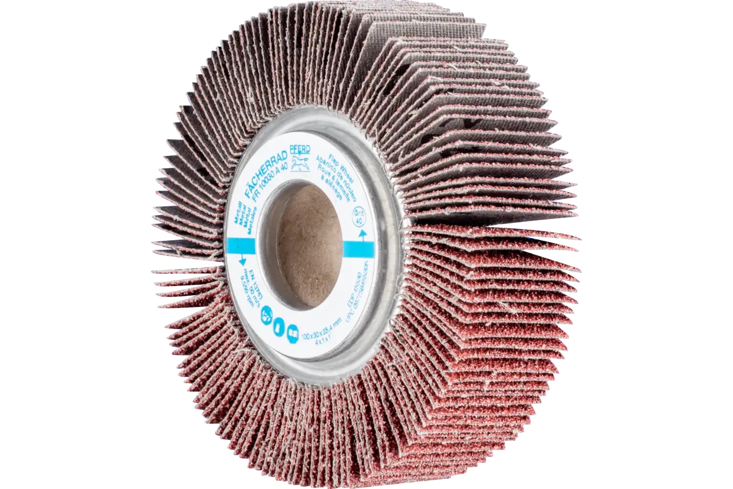 Picture of Pferd Unmounted Flap Wheel, 4" X 1, 1" Arbor, 180 Grit, Aluminum Oxide